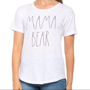 Rae Dunn Mama Bear shirt white cotton top NWT
